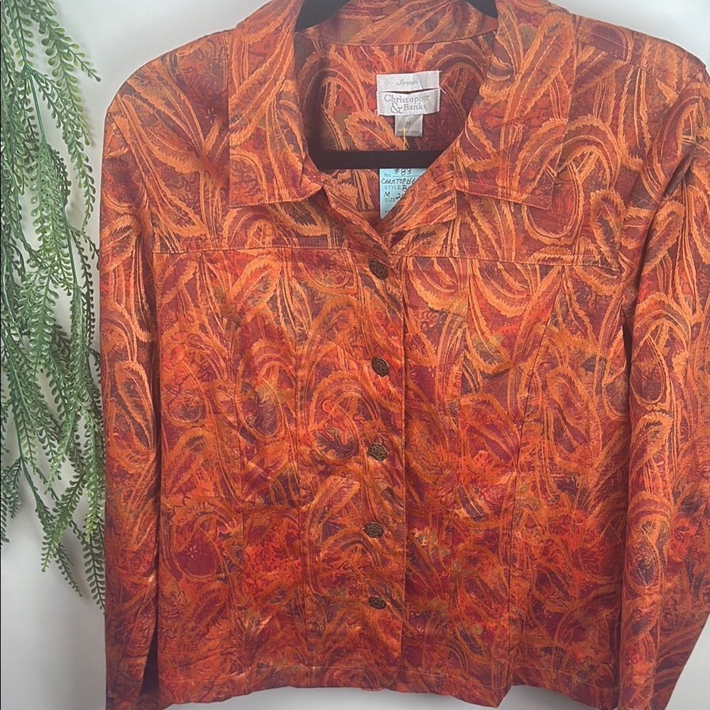 Christopher & Banks Orange Jean Jacket